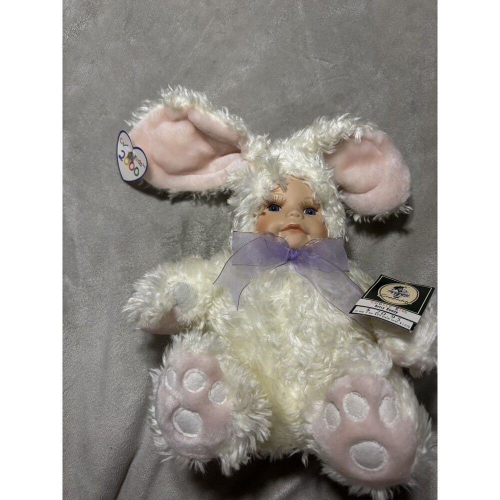 Vintage 2002 Cuddle Kids "Betsy Bunny" Geppeddo Plush Porcelain Face Doll NWT